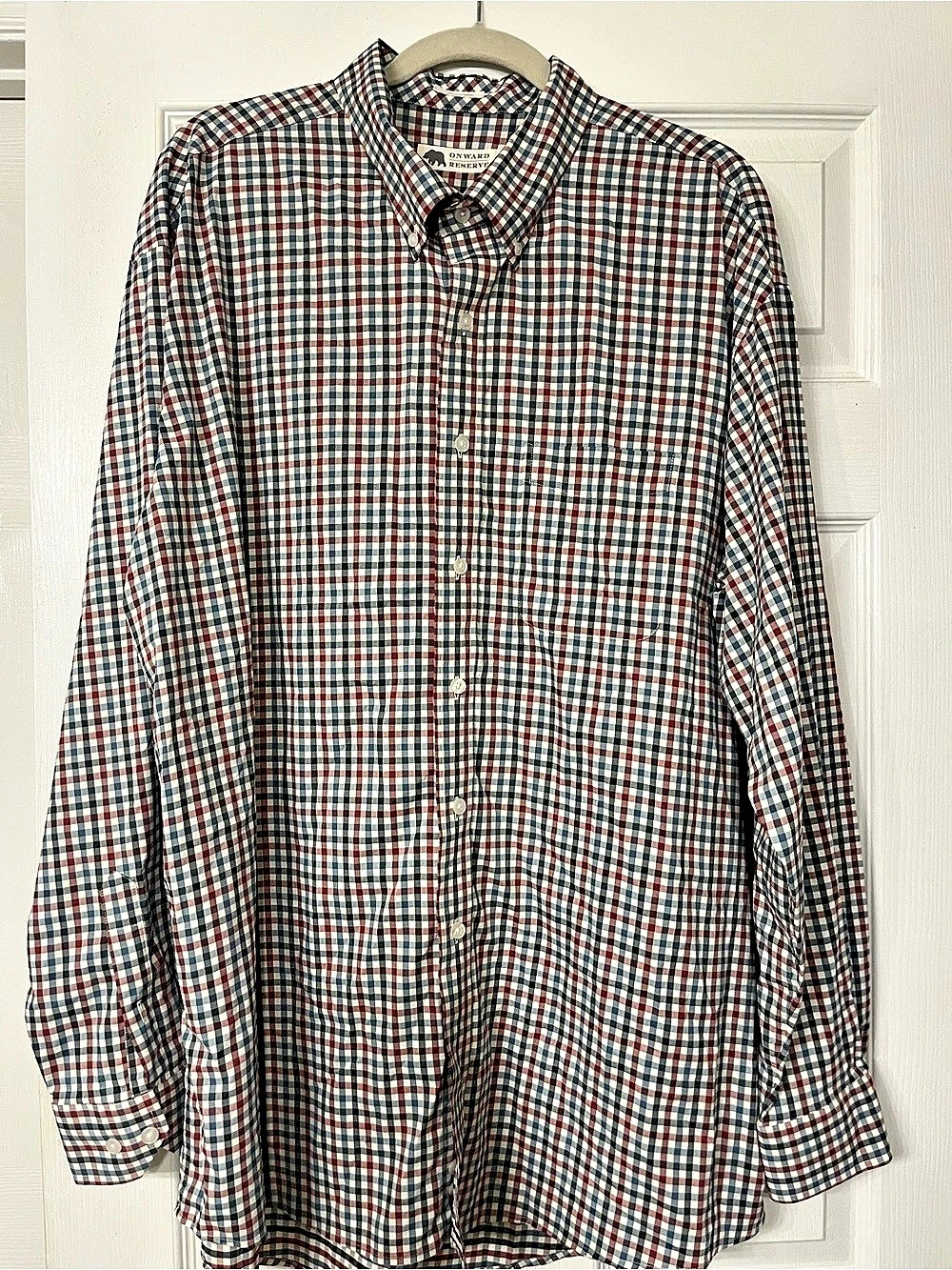Onward Reserve Classic Fit Plaid Button Down Nylon Spandex XXL Like New